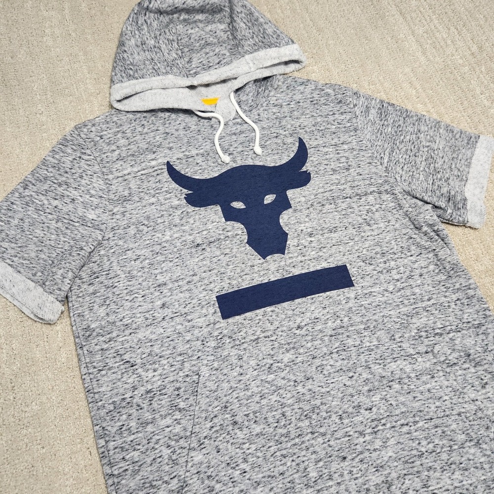 Under Armour Short Sleeve Hoodie Men Small Project‎ Rock Terry Bodybuilding Gray